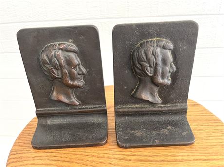 Cast Iron Abraham Lincoln Bookends