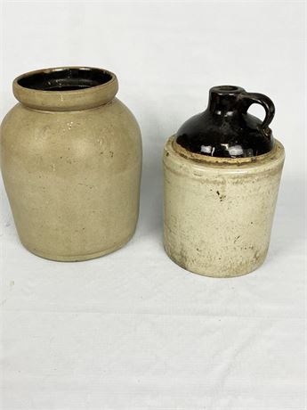 Stoneware Jug and Storage Jar