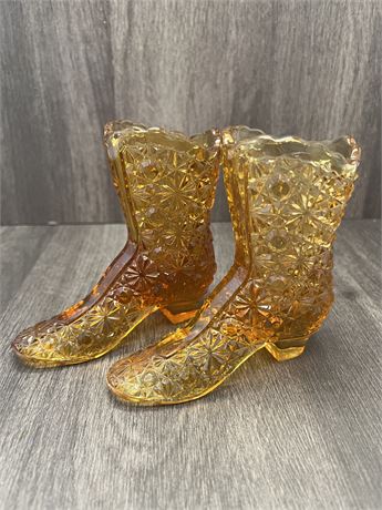 Fenton Amber Glass Boots