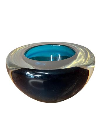 Murano Style Signed Art Glass Bowl