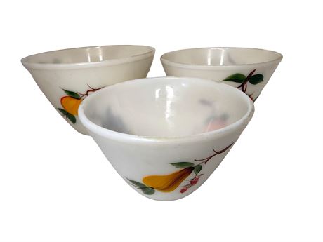 1950s Fire King Hand Painted Nesting Bowls