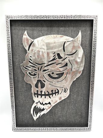 Demon Face Crafted Metal Wall Art