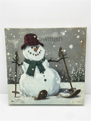 Hand Painted Snowman Slate
