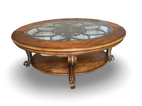 Oval Brown Cherry Coffee Table