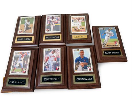 Vintage Cleveland Indians Trading Cards in Plaques