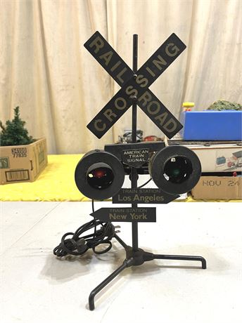 Railroad Crossing Signal Desk Lamp