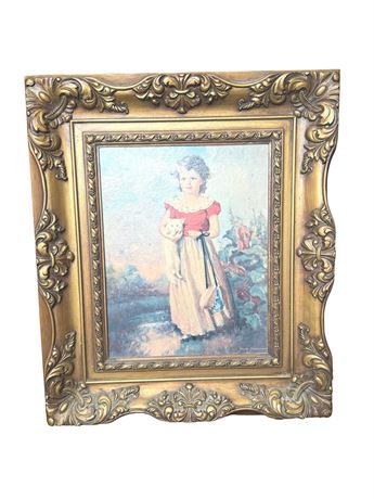 Jane Freeman "Chums, Girl with Cat" Board Print