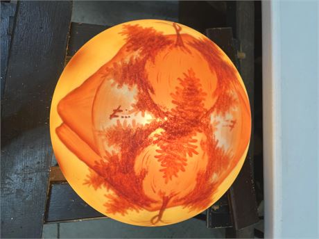 Hand Painted Round Glass Lamp Shade