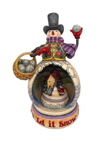 Jim Shore "The Fun Just Snowballs" Snowman Music Box