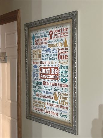 Framed Decorative Wall Art "Just be Awesome"