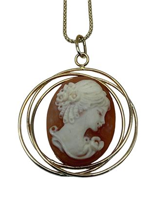 18k Milor Yellow Gold Cameo Necklace