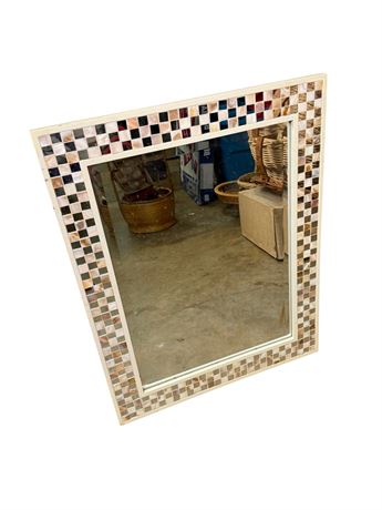 Glass Mosaic Wall Mirror w/ Beveled Glass