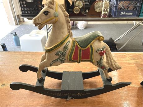 Wood Carved Hand Painted Rocking Horse