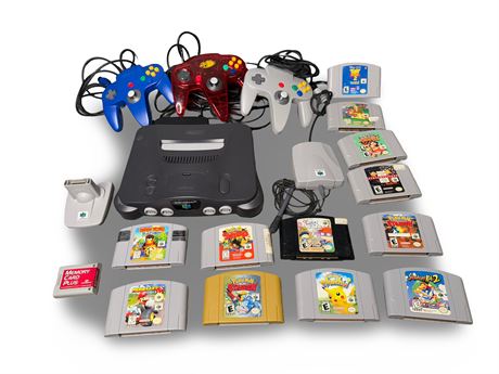 Working Nintendo 64 w/ Twelve Games and Accessories