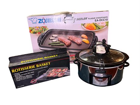 Crock Pot, Electric Griddle Rotisserie Basket