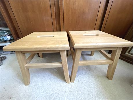 Two (2) Wood Stools - Lot 1