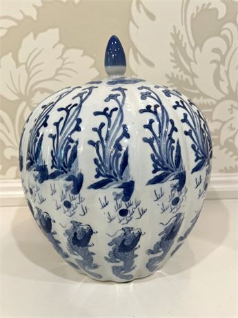 Large Chinese Blue and White Ginger Jar