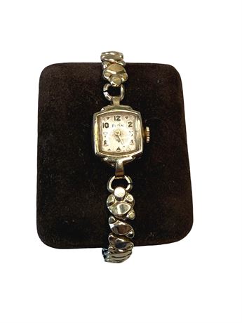 Elgin 10kt RGP Bezel Ladies Watch