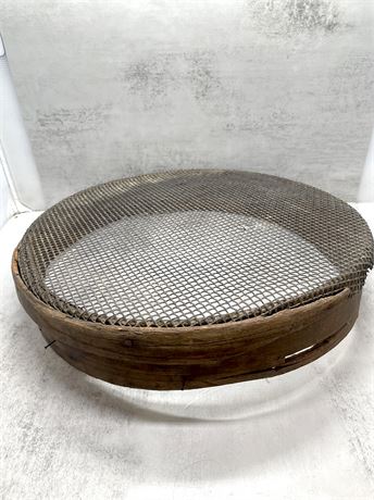 Large Antique Bentwood Grain Sifter