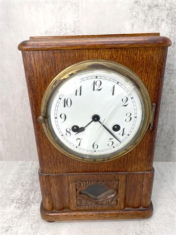 Antique Working Wood Mantel Clock