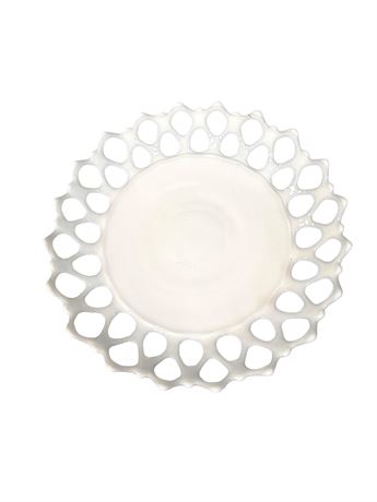 Westmoreland White Milk Glass Doric Lace Edge Fruit Bowl
