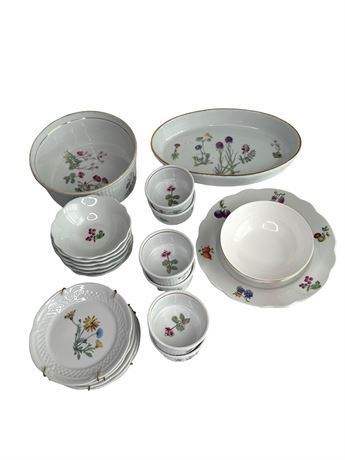 Lourlox and Cordon Bleu Floral Motif Porcelain Ware