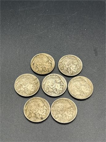 Seven (7) Buffalo Nickels