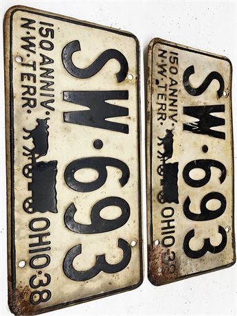 1938 Ohio License Plates