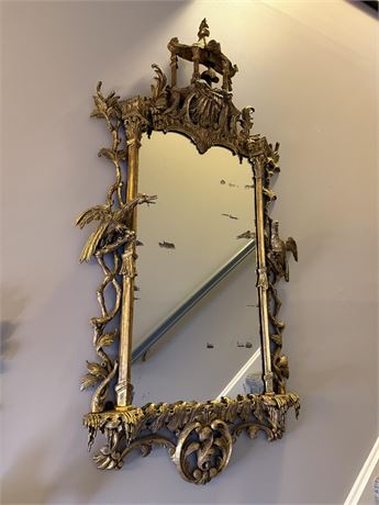 Chinese Chippendale Chinoiserie Style Wall Mirror