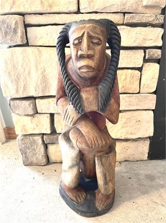 Carved Wood Figural Statue