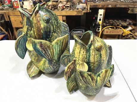 Glazed Pottery Fish Pitchers