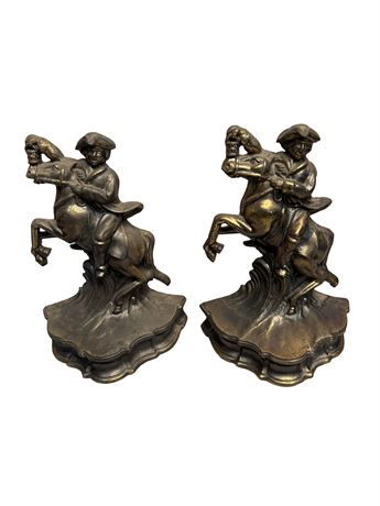 Vintage Paul Revere Brass Bookends
