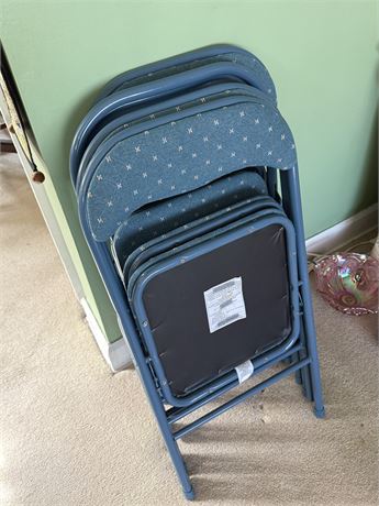Four (4) Metal Upholstered Chairs