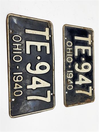 1940 Ohio License Plates