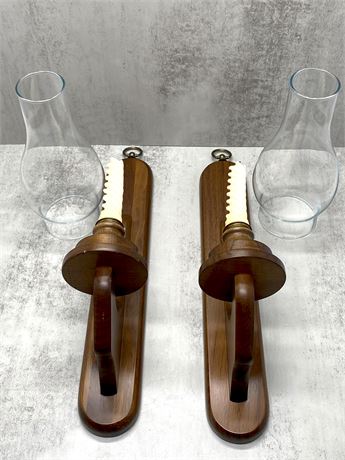 Wood Wall Candlestick Holders