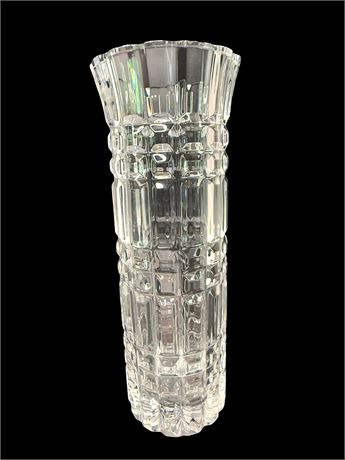 Vintage Mid-Century Ribbed Crystal Vase
