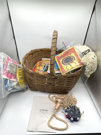 Large Basket of Sewing Items