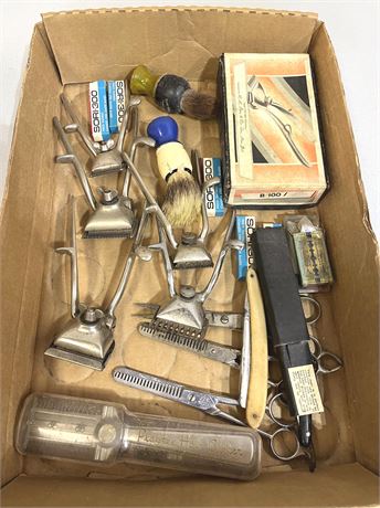 Vintage Barber Shop Razors and Accessories