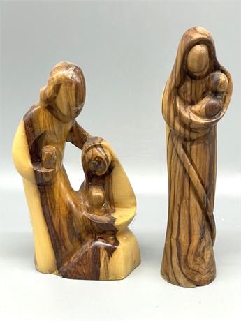 Carved Wood Mary and Jesus