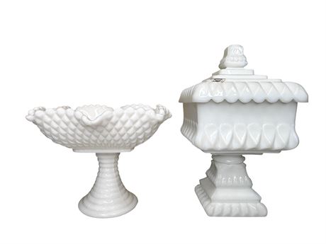 Westmoreland Milk Glass Candy and Compote Dishes