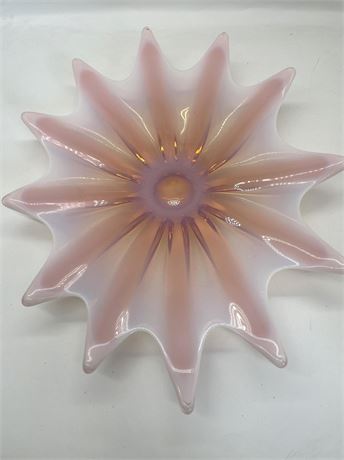Large Pink Fostoria Heirloom Opalescent Glass Starburst Platter
