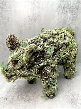 Large Pig Faux Topiary Statue