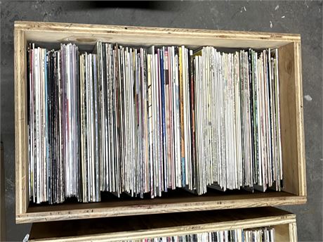 12" Vinyl Records w/ Plywood Storage Bin
