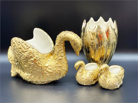 Hand Painted Ceramic Gold