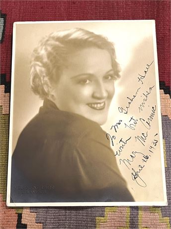 c. 1935 Mary McCormic Signed Photo