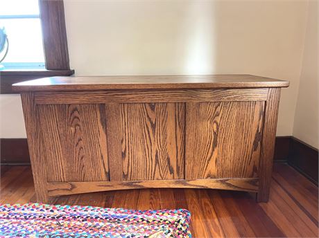 Amish Crafted Solid Oak Wood Blanket Chest