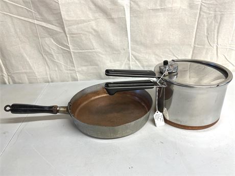 Revere Ware Pressure Cooker and Copper Clad Skillet