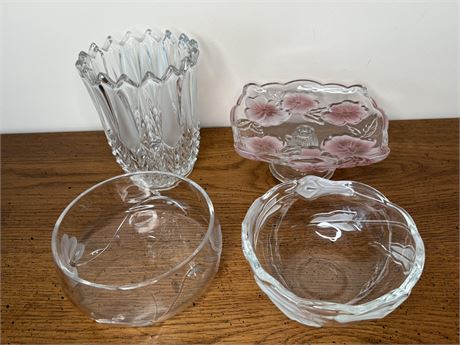 Crystal and Glass Bowls, Candy Dish, Vase