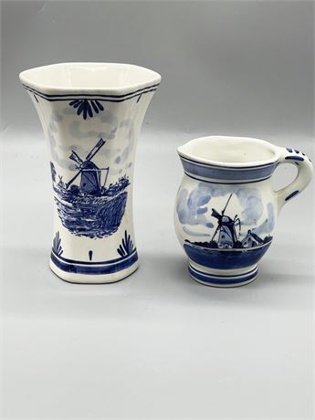 Two (2) Delft Pieces