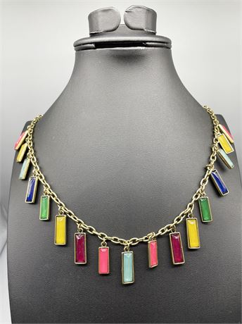Multi Color Cabachon Necklace